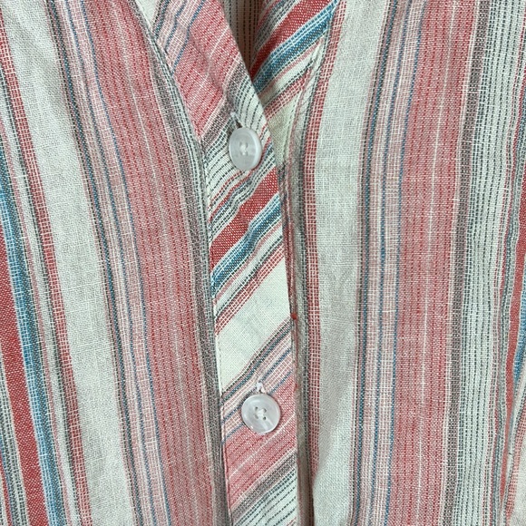 Nwot Tommy Hilfiger striped linen tiered button oversized dress XS - Picture 3 of 8